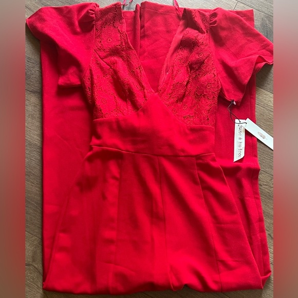 june & hudson Pants - June & Hudson Vibrant Red jumpsuit